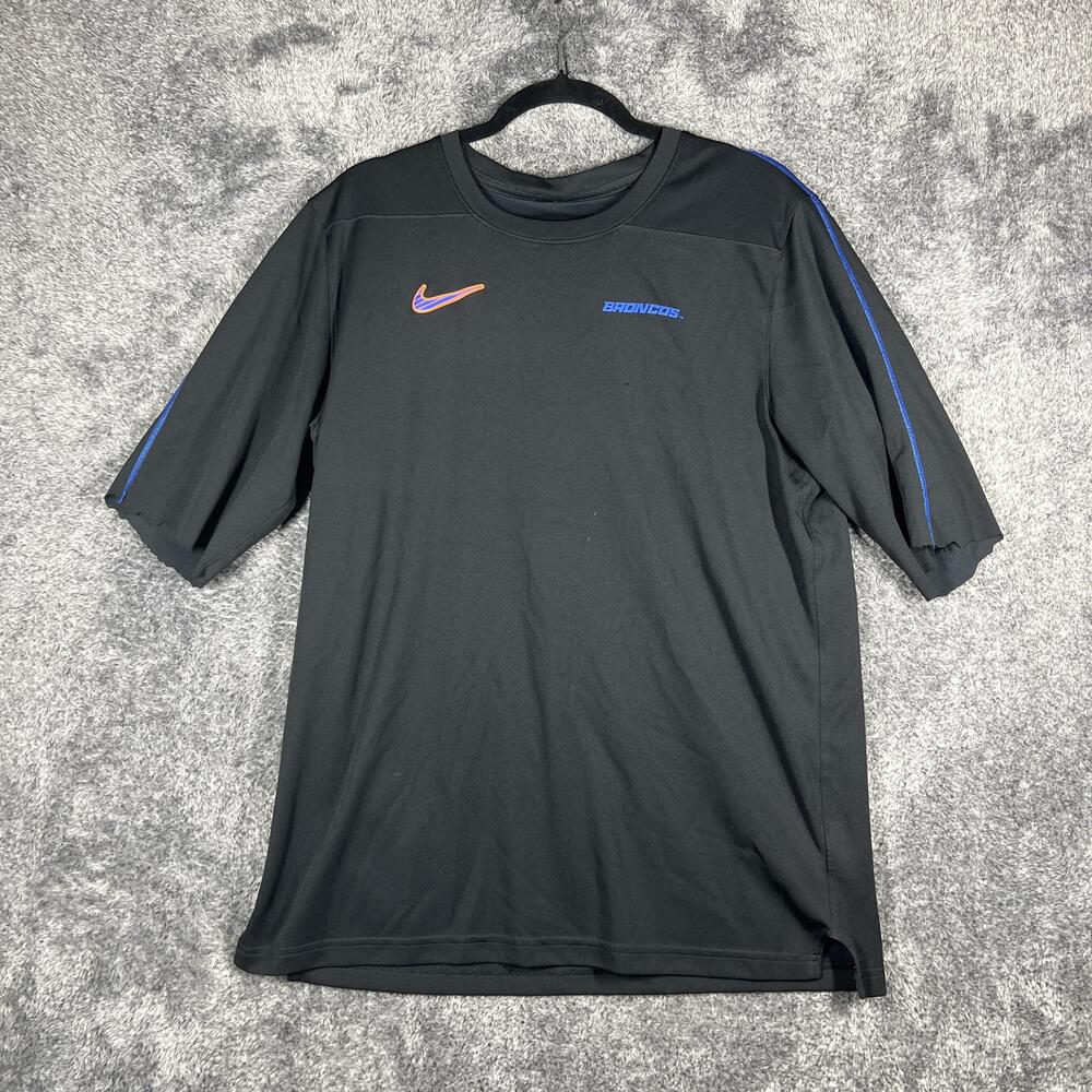 Nike Shirt Mens L Black Dri-FIT Boise State Player Issue Ty Benefield